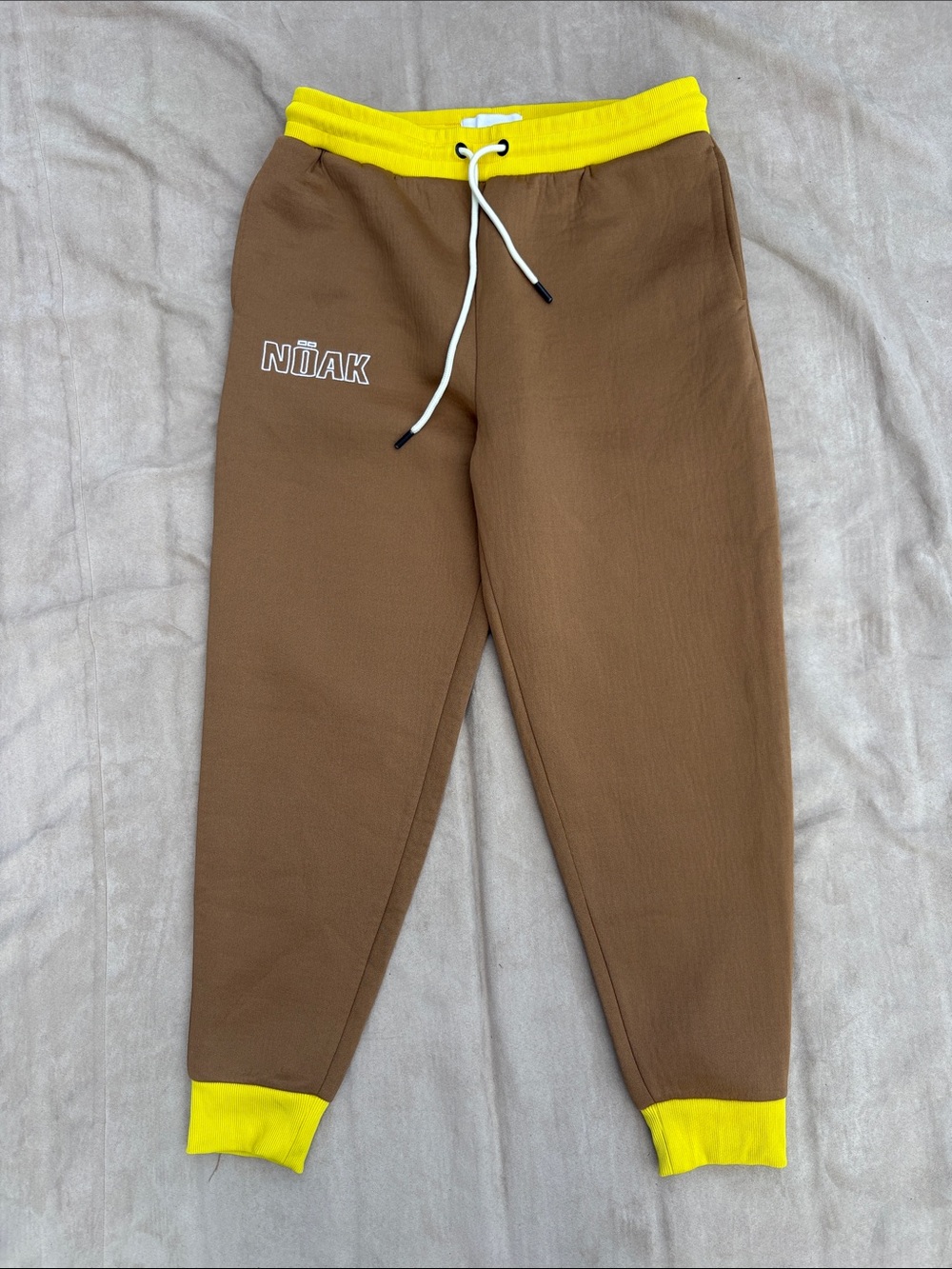 Noak HEAVY Brown Jogger Sweatpants with Yellow Trim